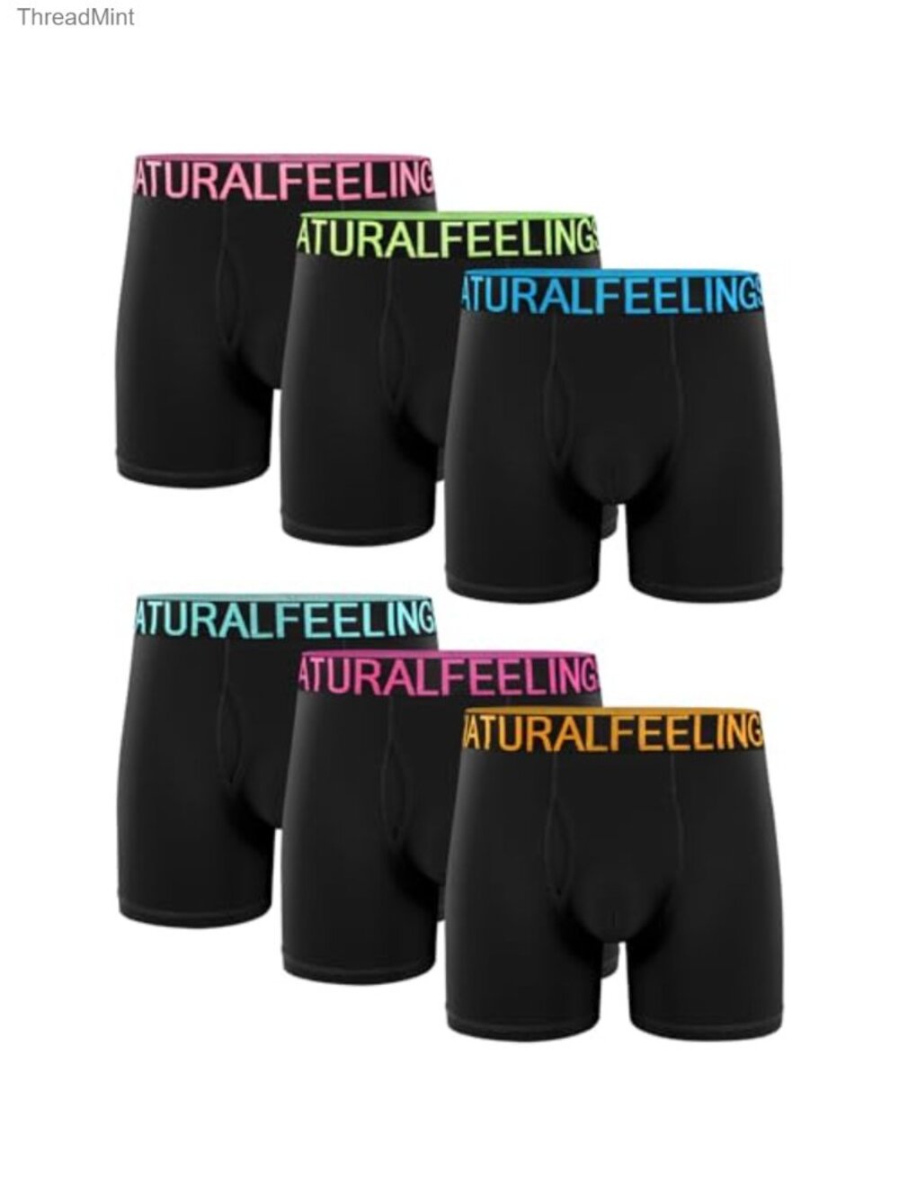 Men's Soft Cotton Boxer Briefs Open Fly Underwear 6 Pack